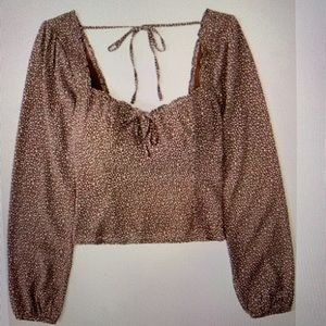 Abercrombie long sleeve puff sleeve top